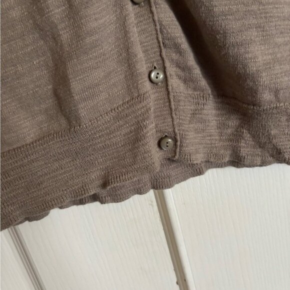 Caslon cotton short sleeve cardigan size large - Picture 2 of 7
